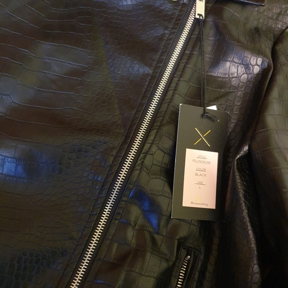 NWT Vegan Leather Jacket - Picture 3 of 4